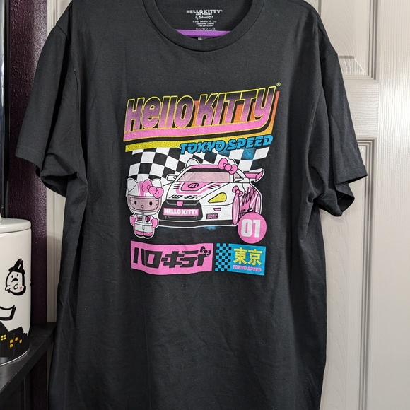 Hello Kitty Tops - Hello Kitty Tokyo Speed Kids T-Shirt - Black and Pink